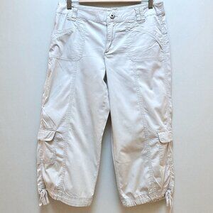 Khakis and Co Lightweight Cream/Beige Cargo Capris - Size 8